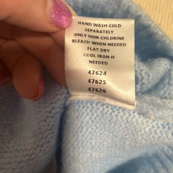 Sugarlips Light Blue Heart Pattern Sweater - Picture 4 of 9